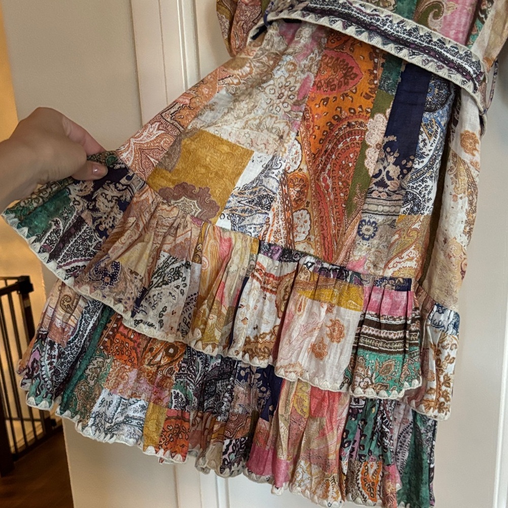 Zimmermann Multicolor Patchwork Paisley Puff-Slee… - image 7